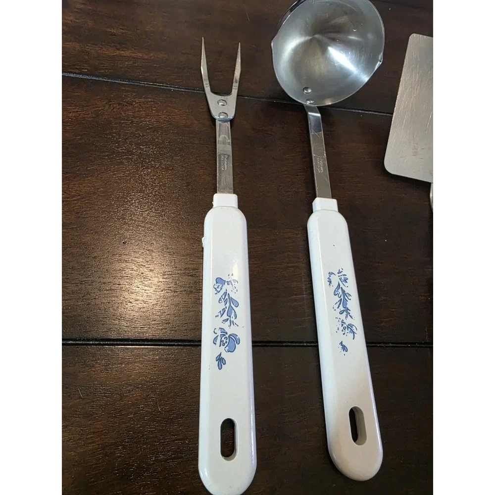 Vintage 3 Piece Robinson Kitchen Utensils Spatula Meat Fork Soup Ladle Stainless